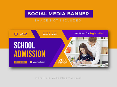 Kids Education Social Media Facebook Banner Design 2021 admission ads ads design back to school banner class creative education facebook flyer instagram kids modern online primary school social media post student teacher template