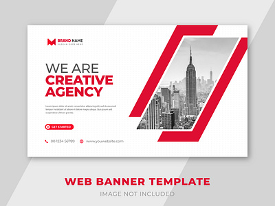 Creative agency web banner design template.