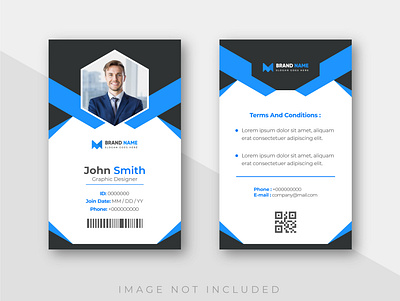 Office business id card with minimalist elements template. customizable id id card