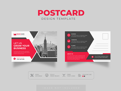Creative postcard design template. agency flyer post card post card design print ready social media post