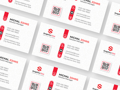 Minimal white business card with red