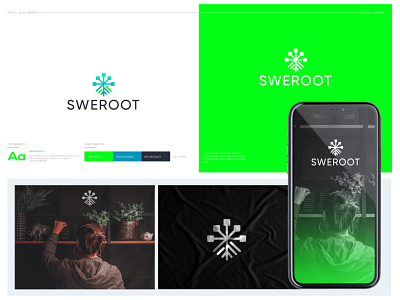 SWEROOT_Logo and Brand Identity Design bright clean colorfull design green logo minimal minimalist modern simple simple clean interface tech tech tree