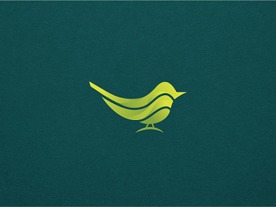 Wren bird green icon simple wren