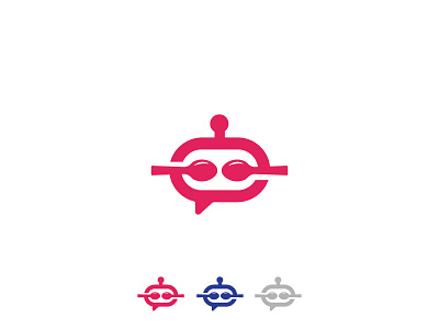 ChatBot + Spoon in eyes chatbot food logo simple