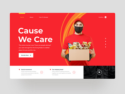 Cause We Care Website Charity charity design ui web