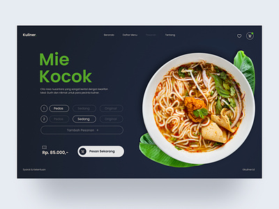 Mie kocok website design design food foodie order typography ui ux web