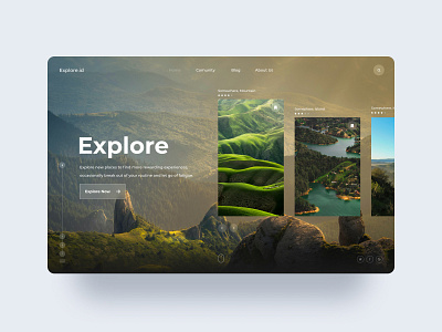 Explore website landing page design explore green layoutdesign nature photography typography ui ux web