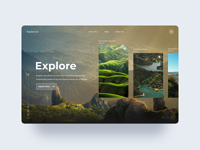 Explore website landing page