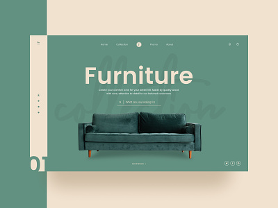 Furniture Collection agency branding design furniture green photography sofa typography ui ux web