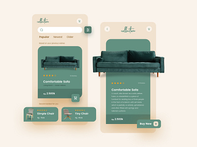 Furniture Retail Apps Collection app design green interface retail retail design typography ui ux