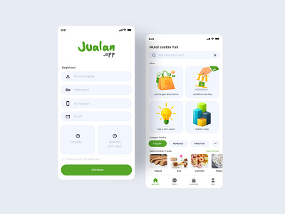 Jualan.Apps DB app branding design flat icon illustration retail typography ui ux