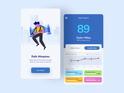 PahamApp app design flat illustration learning app minimal typography ui ux vector