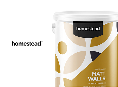 Homestead Paint Packaging branding design logo packaging paint typography vector