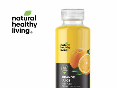 Natural Healthy Living - Fruit Juice branding design fruity logo package design packaging typography vector