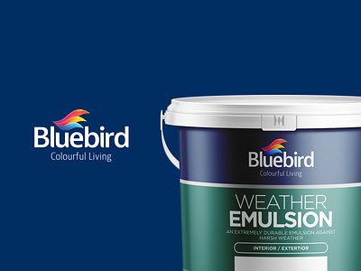 Bluebird Packaging Design bold branding clean design minimal package design packaging paint typography