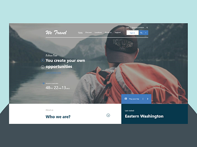 Home page for traveling website ux webdesign website