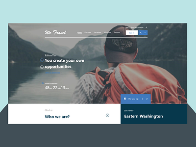 Home page for traveling website