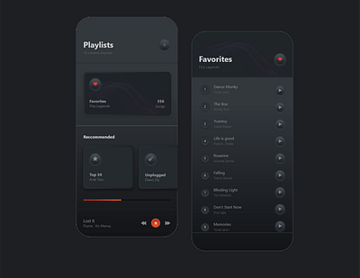 Music player app design mobile mobile ui