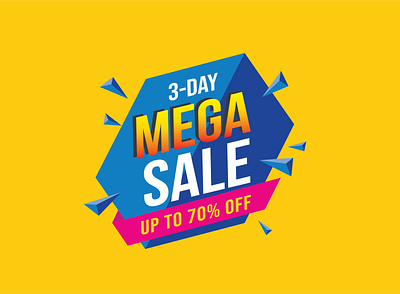 mega sale advertising design illustrator marketing poster