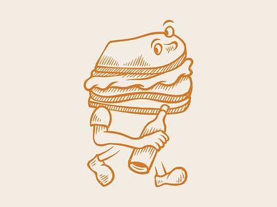 sandwich guy classic design illustration logo rugged