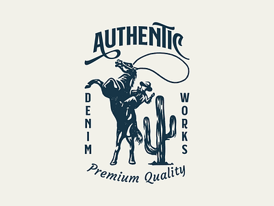 Cowboy american badge branding classic cowboy design illustration logo rugged