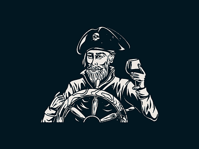 ahoy captain beer illustration pirate