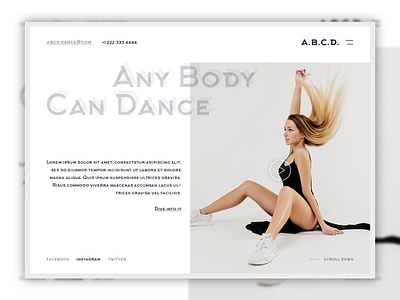 Any Body Can Dance - Dance studio website design concept