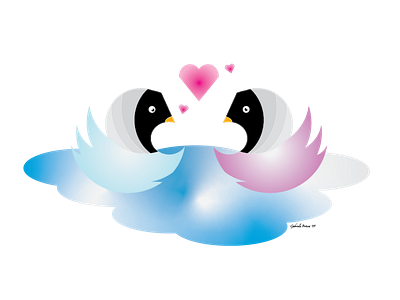 Two Swans in Love adobe illustrator design graphics love spreadthelove swans