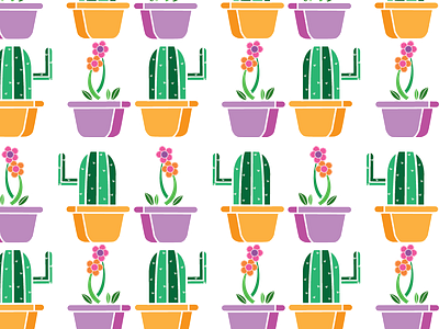 Flower/Cactus Plant Pattern adobe creative suite adobe illustrator cactus dailyui design flower flower power graphics pattern ui visual design