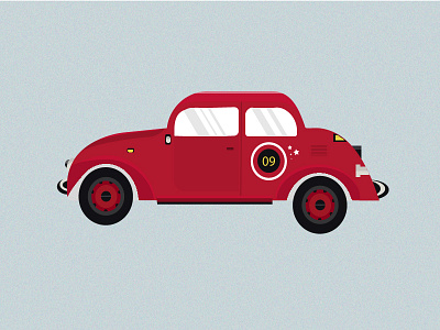 Race Volkswagon car classic illustration old wheels