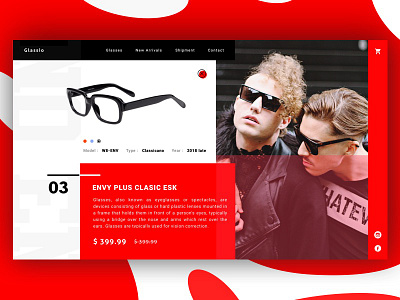 Glasses E-commerce #03 black buy clean ecommerce glasses minimal money product purchase red