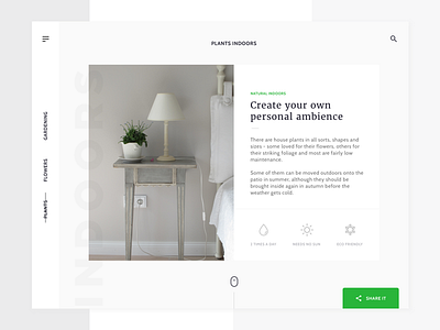 Indoor Plant UI challenge clean indoor minimal plants type ui