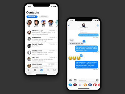 Contact List Messaging #02 app contacts i phonex messaging mobile ui
