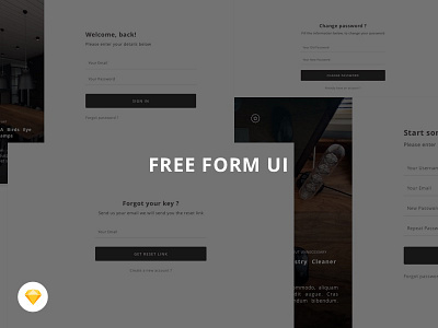Free Form - UI !! challenge forms freebie sketch file ui visual design
