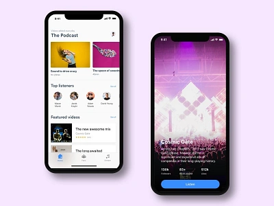 Podcast UI app challenge ios ios 10 listen music trance ui