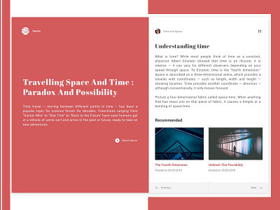 Travel Time Article UI challenge cosmos time travel ui