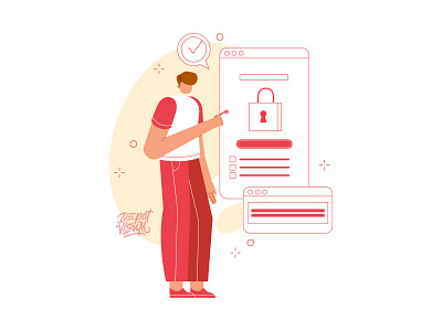 Secure Login business illustration login mobile apps people secure security website
