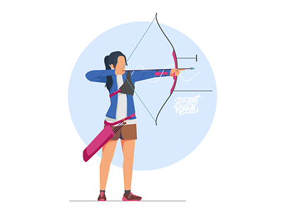 Archery Sport archer bow character illustration olympics people sport tokyo