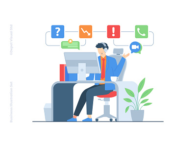 Customer Service Illustration business character customer help illustration people service startup