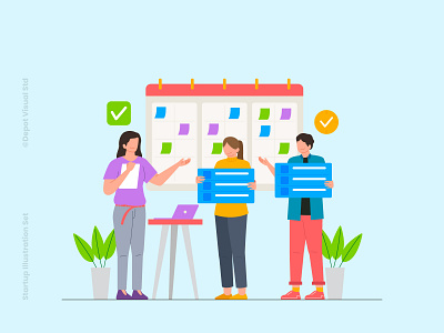 Business Planning analysist business character flat illustration people planning