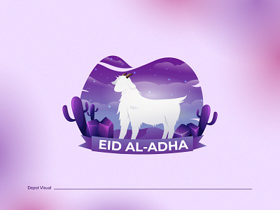 Eid Al-Adha Mubarak Gradient Illustration camel character eid al adha goat gradient greeting happy holiday illustration islamic mosque mubarak muslim sheep