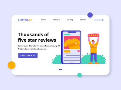 Rating Website Illustration character ecommerce flat header illustration market marketplace people rating uiux website