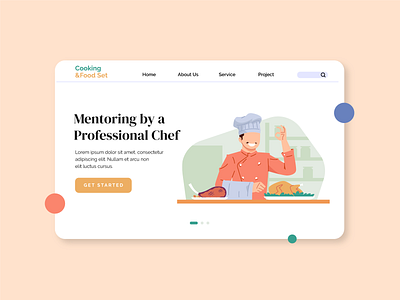 Professional Chef Character business character chef cook food header illustration people restaurant ui ux website