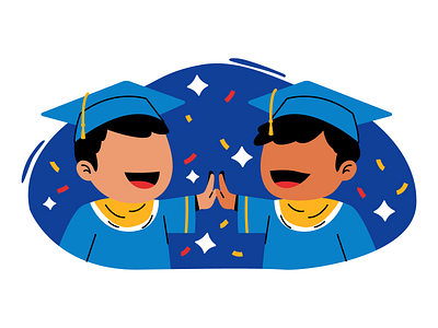 Happy Graduation! character child chubby cute education flat graduation illustration kids learning people school