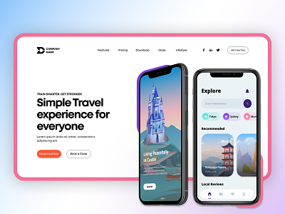 Travelling App Landing Page