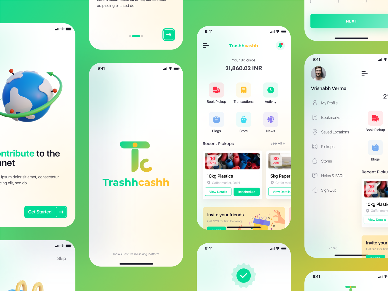 Trashhcashh (Trash Picking App) by Vrishabh Verma on Dribbble