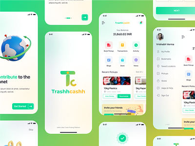 Trashhcashh (Trash Picking App) delivery service climate change circular economy trash picking service trash recycling