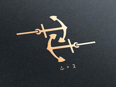 2 Anchor Logo 2 anchor black gold graphic design logo logo design minimalis simple