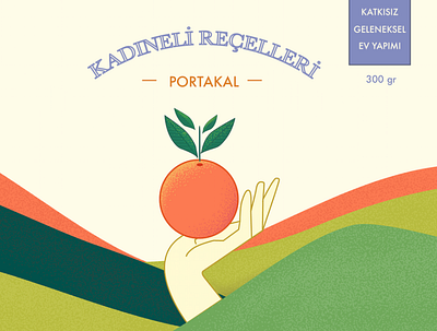 Kadineli Jams Packaging Illustration hand handmade illustration design illustrator jam orange packaging packagingdesign