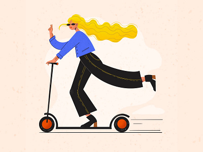 Scootering digital illustration fashion illustration procreate scooter woman illustration